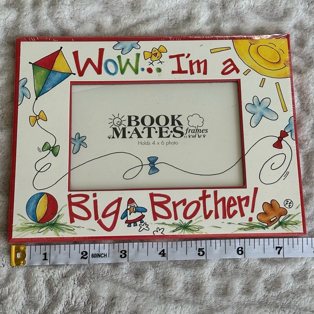 ✨NWT✨Book Mates" Frame 4x6 Playful Colorful "Wow...I'm a Big Brother!" Whimsical